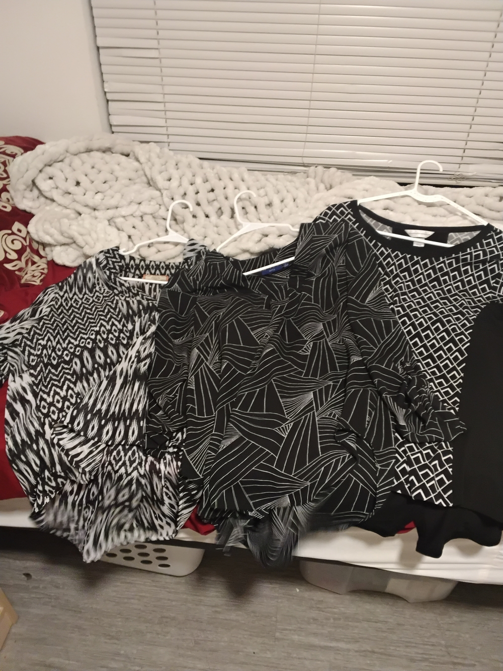 Apt. 9 Black and White Mixed-Print Blouse